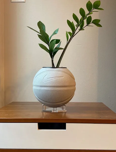 Matte Grey Mini Basketball Planter