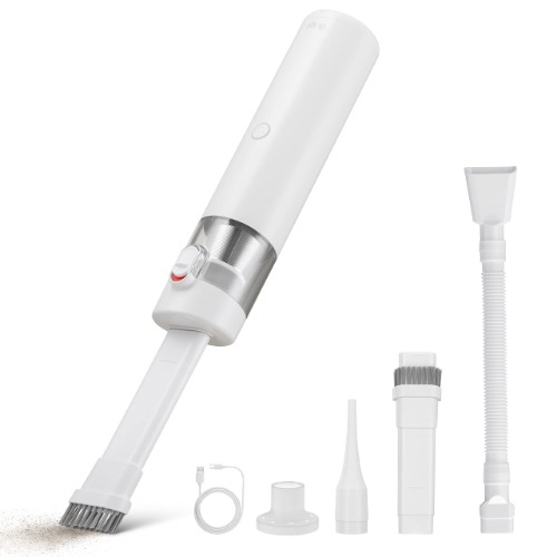 Brigii 3in1 Handheld Vacuum Cleaner for Small Messes,Mini Vacuum & Air Duster & Hand Pump,12V Lithium Cordless Car Vacuum, Hand Vacuum for Crevices, Keyboard Cleaner, USB Rechargeable-M1 - M1-White