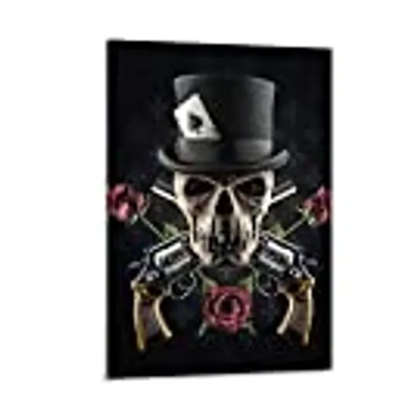DABAUR Impression sur toile Affiche Gangster Skull-Character A2 Poster Canvas Wall Art Room Pictures for Bedroom Gifts Decor 50x70cm Senza Cornice