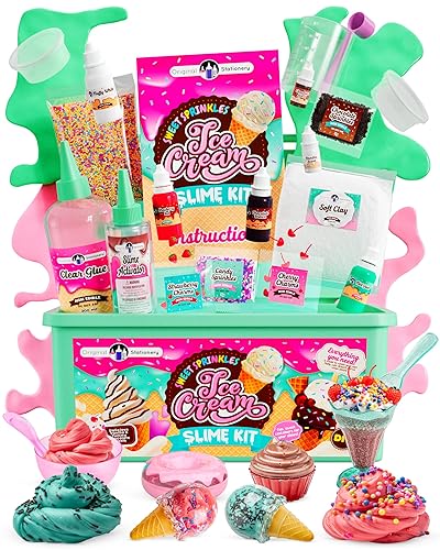 Original Stationery Sweet Sprinkles Ice Cream Slime Kit for Girls, Create Sundaes, Donuts and Cupcake Slimes, DIY Easter Craft Kit, Ideal Slime Ice Cream Maker for Kids Gift for Birthdays, Ages 8-12 - Sweet Sprinkles Ice Cream Slime Kit