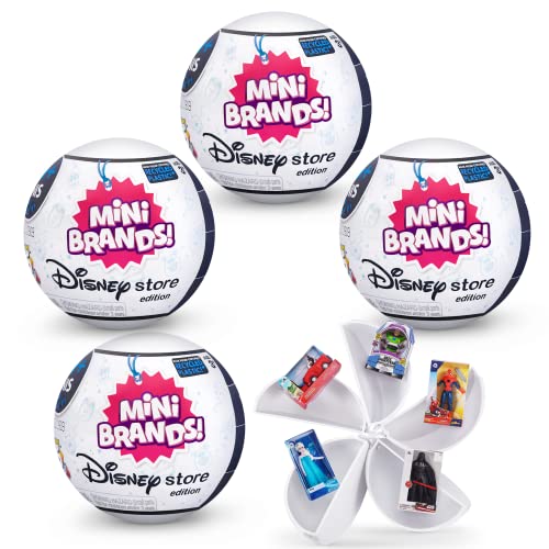 5 Surprise Disney Mini Brands by ZURU (4 Pack) Amazon Exclusive Disney Store Edition, Mystery Capsule Real Miniature Brands Collectibles Toys for Kids, Teens, and Adults - Series 1 - Single - 2 Pack