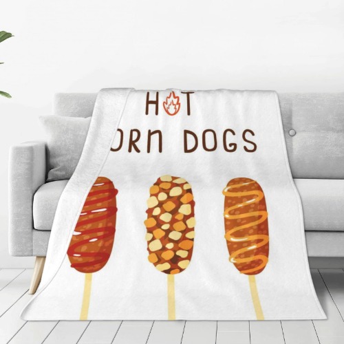 NIREY Corn Corn Dog Blanket for Winter, Personalized Blanket Corn Dog Blanket for Couch 40x50 - 7 Corn Dog 40x50