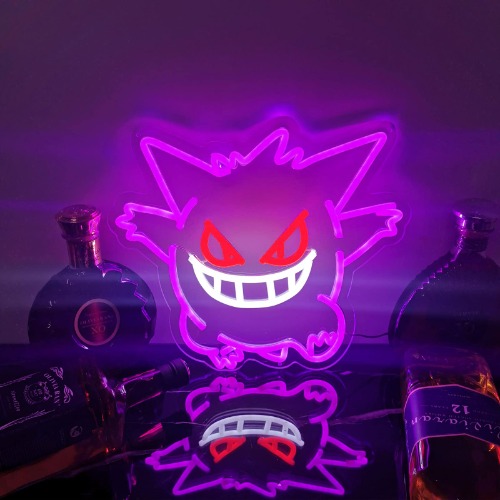 Japanese Anime Neon Sign for Bedroom, Game Room Gen gar Light, Animation Monster Led Neon Sign, 3D Wall Art Ghost Neon Light Home Party Wall Decor, Gaming Night Light Gifts for Kids Teens Fans - 13" - Gen-gar Sign 13 inches