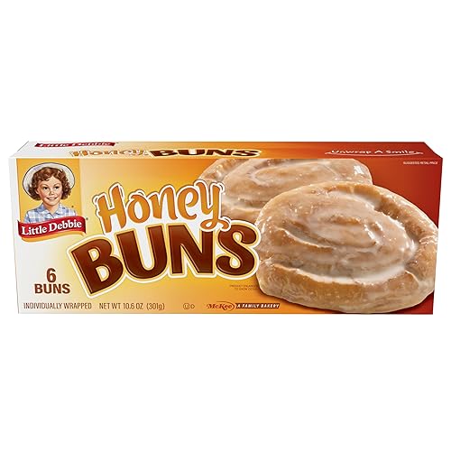 Little Debbie Honey Buns, 6 Individually Wrapped Pastries, 10.6 OZ Box - 10.6 Ounce (Pack of 1)