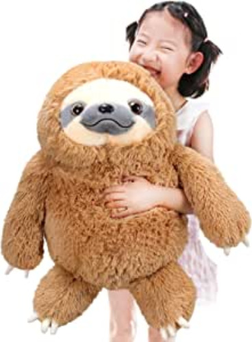 Winsterch Large Sloth Stuffed Animal,Kids Fluffy Stuffed Sloth Teddy Bear Birthday, Big Plush Sloth Gifts for Boys and Girls Sloth Stuffed Animal Toy (20 Inches, Brown) - Brown 20 inches