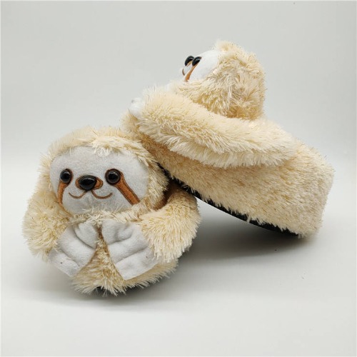 Winter Warm Cartoon Sloth Slippers - Yellow / Free size US 5-12