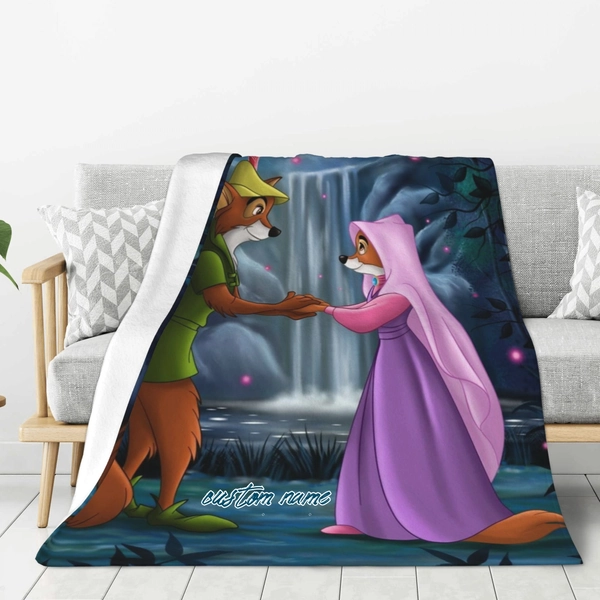 Disney Robin Hood Custom name Blanket Printed Soft Flannel Fleece Warm Video Games Throw Blankets for Home Bed Couch Bedspreads