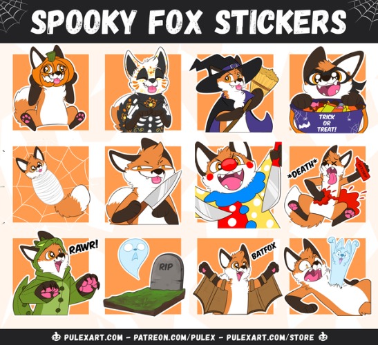 Halloween Fox Stickers