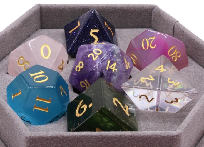 Gemstone Dice (Magical Mystery Assortment) | Random 7pc RPG Role Playing Game Dice Set | Default Title