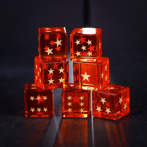 Orange Glass DnD D&D Dice D6 Inspired By Dragon Ball | A set of 7