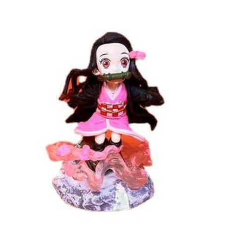Hilloly Q Version Demon, Demon Statues Figurine, Anime Character Doll Models, Demon Anime Figure (10 cm Kamado Nezuko) - C