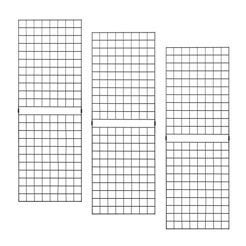 Econoco PGP26B Portable 2’ X 6’ Black Grid Panels - Pack of 3 - 2' x 6' - Black