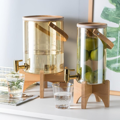 Glass Drinks Dispenser - Amber / Small