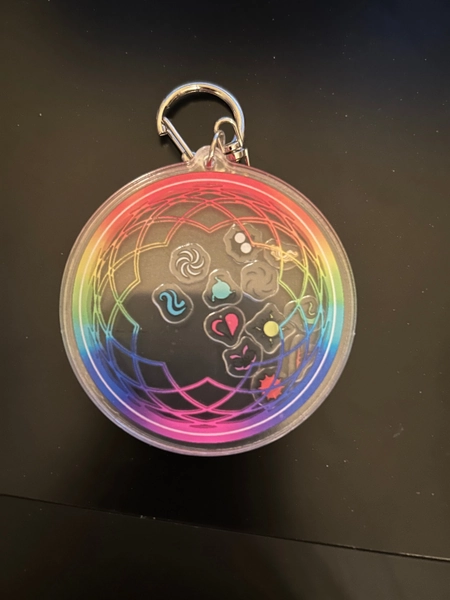 Homestuck Shaker Charm - 12 Aspects Rainbow Sburb Logo