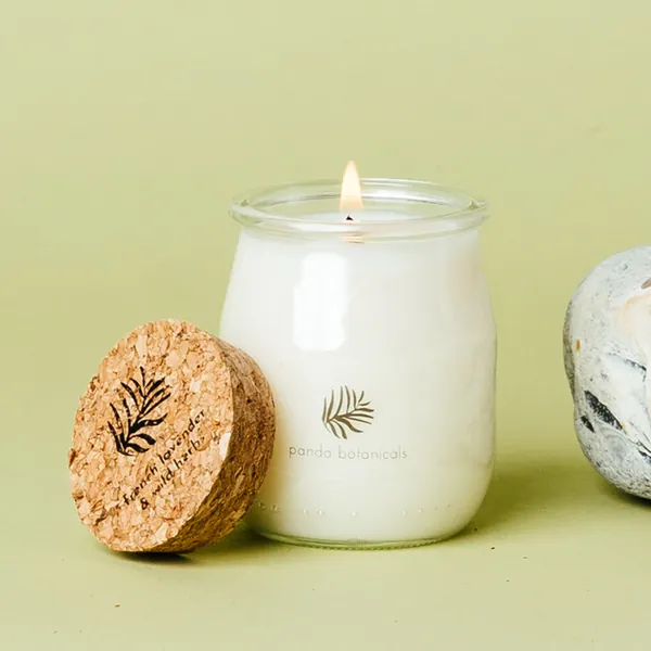 French Lavender & Wild Herbs - Soy Wax Candle - Wax Candle Soy - Bottle Candle - Glass Candle - Eco Wax Candle - UK Soy Candle Wax