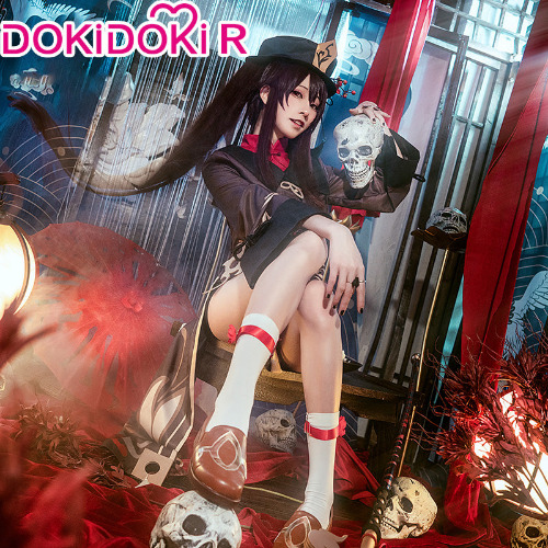 【Size XS-3XL In Stock】DokiDoki-R Game Genshin Impact  Costume Hutao Cosplay Hu Tao Halloween | S