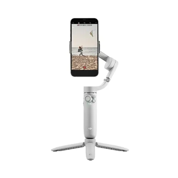 DJI OM 5 Smartphone Gimbal Stabilizer, 3-Axis Phone Gimbal, Built-In Extension Rod, Portable and Foldable, Android and iPhone Gimbal with ShotGuides, Vlogging Stabilizer, YouTube TikTok Video, Gray