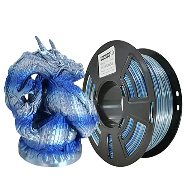 Stronghero3D 3D Printer PLA Filament 1.75mm，Silk Silver，Galaxy Blue,Accuracy +/-0.05mm Net Weight 1kg(2.2lbs) for Ender3 Cr10