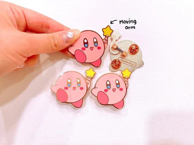 Kirby Bobble Pin 2&quot; (movable arm)
