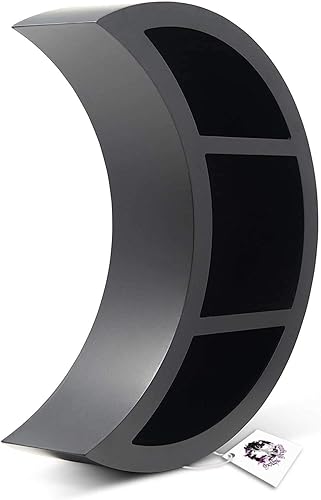 Large Crescent Moon Shelf for Crystals - Floating Display Shelf also for Essential Oils, Nail Polish, Small Hanging Plants or other Decorative Pieces