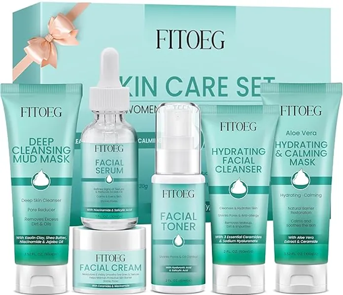 Woman Gifts,Skin Care,Skincare,Hydrate,Oil Control,Pore Shrinking,Anti-Allergy Facial Skin Care Routine Set Kit Products Gift for Teen Stocking Stuffers Girls Boys 10-12 16-18 &Women for All Skin Type