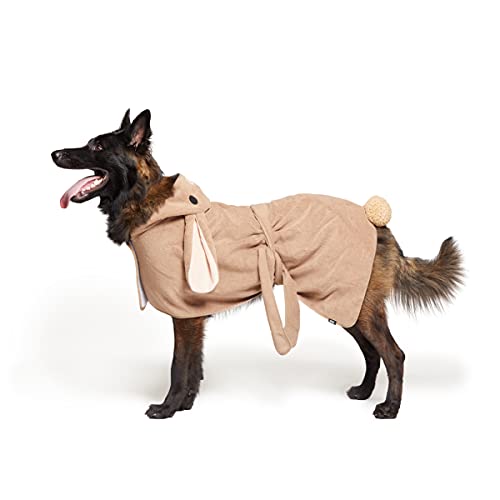 BarkBox Dog Bathrobe Towel - Lightweight, Super Cute Fast Drying Bathrobe for Dogs - Rabbit (Large) - Rabbit - Large