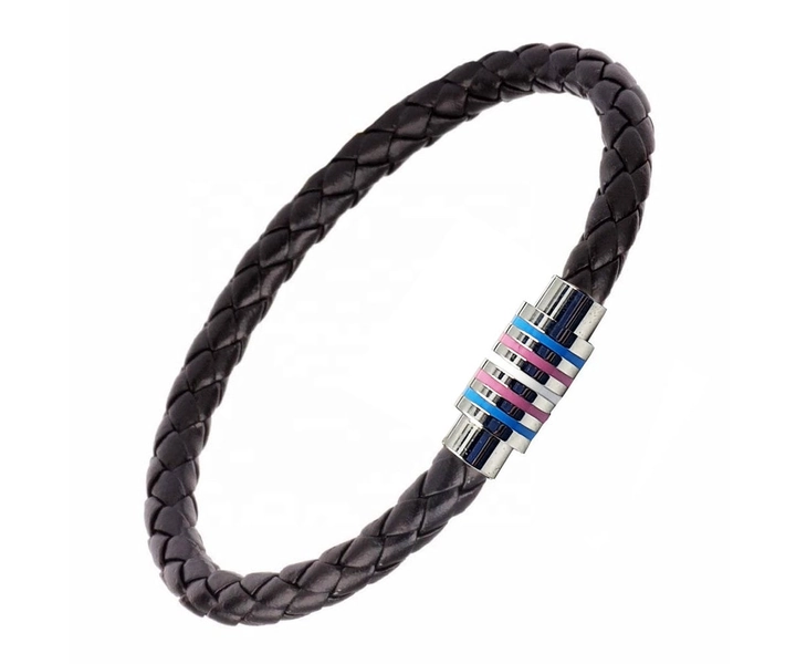 Transgender Leather Bracelet (With Stainless Steel Magnetic Clasp)