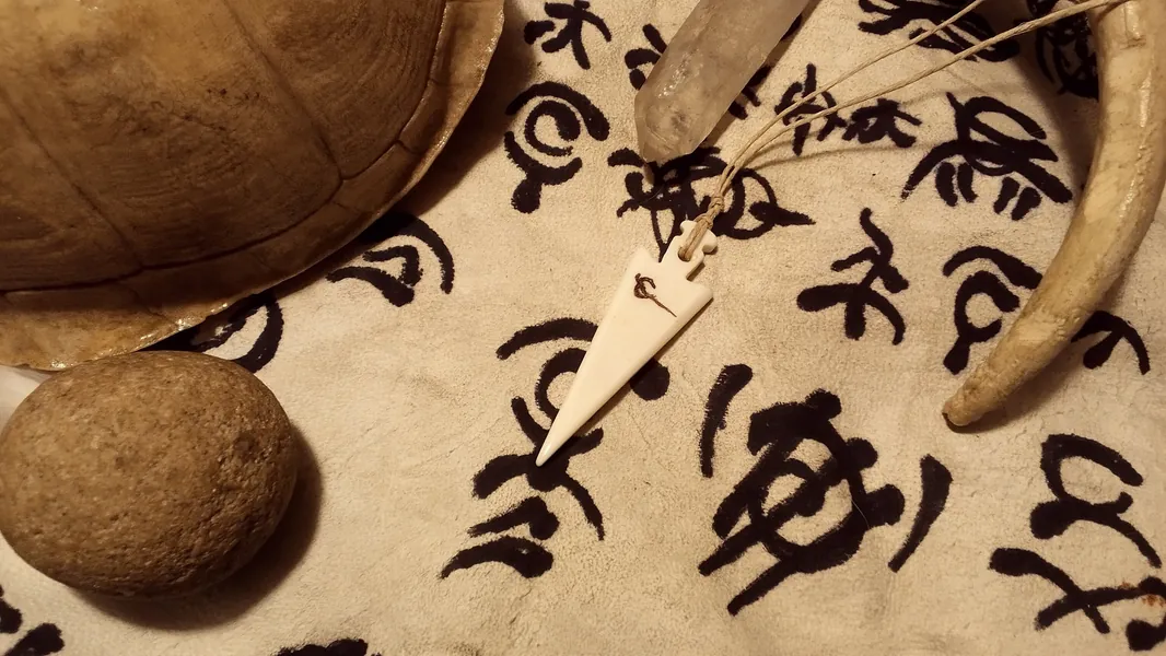 Wendigo bone arrow head necklace