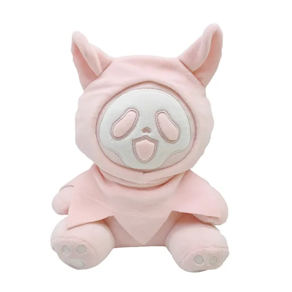Ghostface Cat Stuffed Animal, 10 inches Scream Ghostface Plush Toy, Monster Horror Plush Figure Toys, Reaper Is Here, Terrors Ghostface Stuffed Toy *34* (Color : Pink, Size : 25cm)