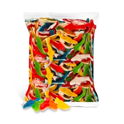 Assorted Gummy Sharks Candy, Gluten Free, 1 Pound Bag - 