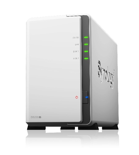Synology NAS Drive DS220J 8TB - 2 Bay Desktop NAS Enclosure, Installed with 2 x 4TB Seagate IronWolf Drives, IronWolf Health Management & Rescue Data Recovery Services included
