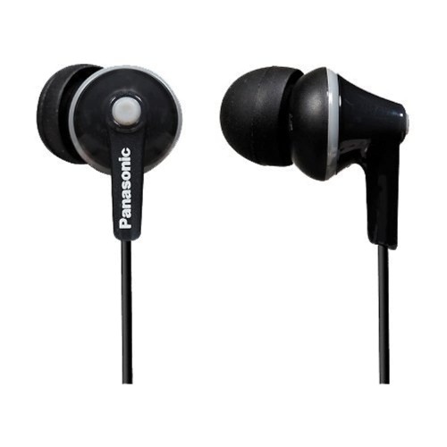 Panasonic RP-HJE125E-K Ergofit In Ear Wired Earphones with Powerful Sound, Comfortable Non-Slip Fit, Includes 3 Sized Ear Buds - Black
