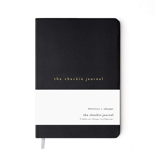 Mal Paper Daily Checkin Journal - Black, 274 Page, Mental Health Mindfulness Journal | Soft Cover Journal for The Mind with Quotes, Tasks, Notes & Monthly View | Ivory Paper | Mindfulness & Wellbeing