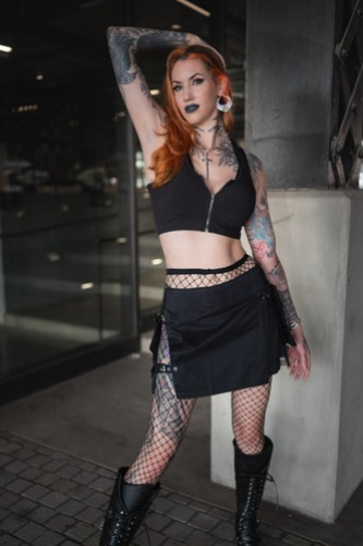 Vanguard Gothic Micro Skirt - Black - 12" - 2X (50"-54" at belt) [US Pants 46-50]