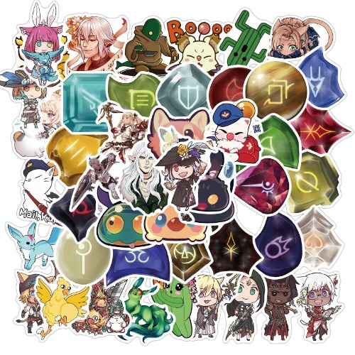 Final Fantasy Stickers| 50 pcs| Final Fantasy Game Stickers Gifts for Boys Girls Water Bottle Laptop Computer Car Decal Trendy Waterproof Stickers - 