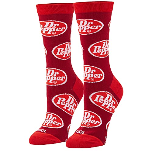 Cool Socks, Dr. Pepper Fun Retro Print Novelty Gift Socks for Men & Women Sizes - Medium - Dr Pepper Retro