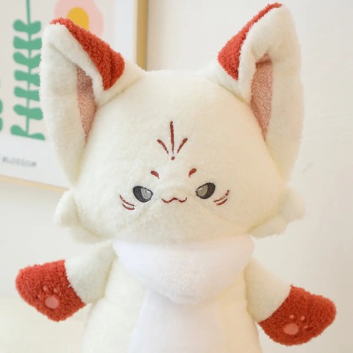 Amara - Izable Long Plush Fox Toy - White/ Red / 75cm