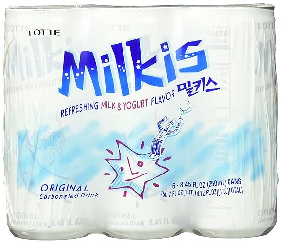 LOTTE Milkis Soda Beverage, 8.5 Fluid Ounce (Pack of 6) - Original - 8.5 Fl Oz (Pack of 6)