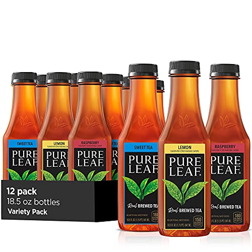 Pure Leaf Bottles, Variety Pack (Sweetened Flavors) (18.5 Ounce Bottles, Pack of 12) - Sweetened Variety Pack - 18.5 Fl Oz Bottles (Pack of 12)