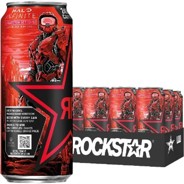 Rockstar Punched Energy Drink, Fruit Punch, 16oz Cans (12 Pack) (Packaging May Vary)