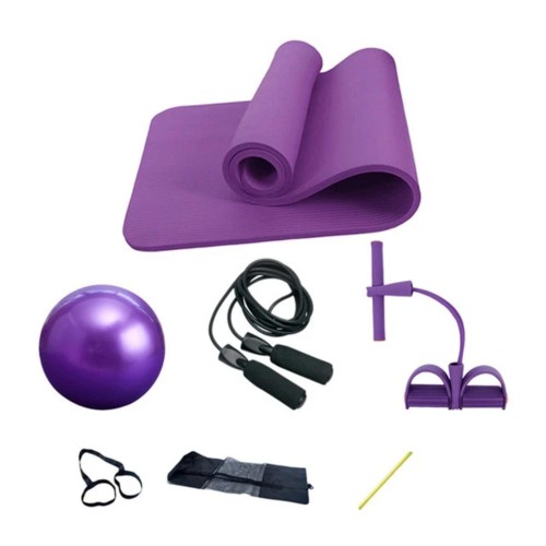 Deluxe Yoga Fitness 5 pcs Exercise Set - purple