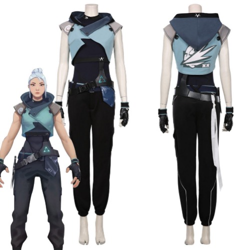 Game Valorant Jett Cosplay Costume Halloween Jumpsuit Outfit Cosplay Costume | Female / S