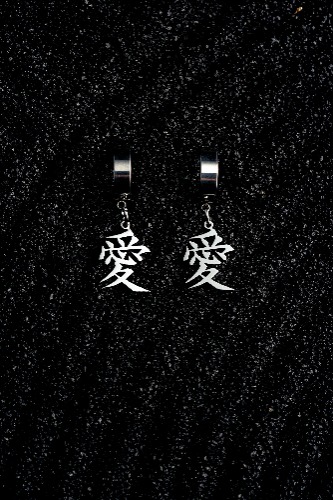 LOVE KANJI EARRINGS [MADE-TO-ORDER] | Both Earrings