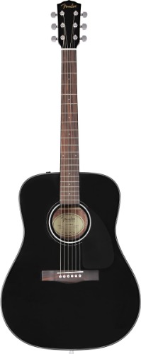 Fender CD-60 Dreadnaught Acoustic Guitar (V3) - With Case - Black - Walnut Fingerboard - CD-60 Black