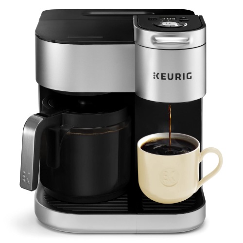 Keurig K-Duo Special Edition Coffee Maker, Single Serve and 12-Cup Drip Coffee Brewer, Compatible with K-Cup Pods and Ground Coffee, Silver - Silver