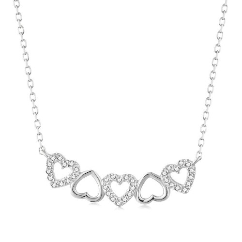 Sterling Silver Hearts Necklace