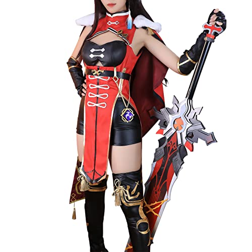Nuoqi Venti Cosplay Raiden Shogun Cosplay Yae Miko Cosplay Genshin Impact Cosplay Costumes - Red Beidou - Small