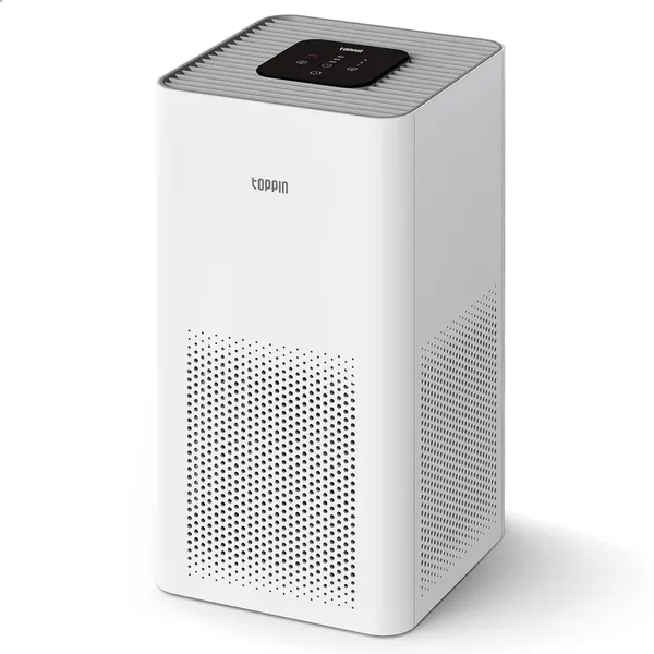 TOPPIN H13 True HEPA Air Purifiers for Home Large Room Up to 215ft²- 21dB Ultra-Silent Air Cleaner with Brushless Motor for 99.97% Allergies, Pets Hair, Dander, Pollen, Dust