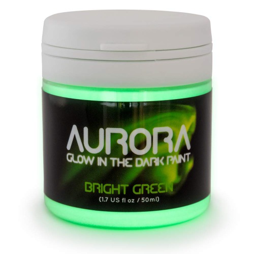 Glow in The Dark Paint (50ml) Aurora Bright Green, Non-Toxic, Water Based, by SpaceBeams