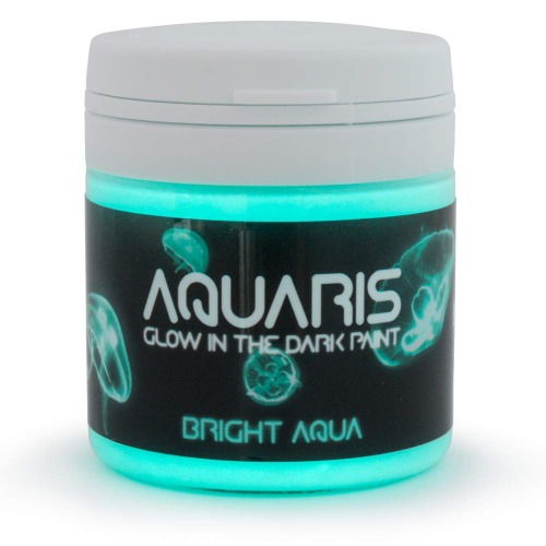 SpaceBeams Glow in the Dark Paint, Aquaris (50ml), Bright Aqua Colour (Light Blue/Turquoise)